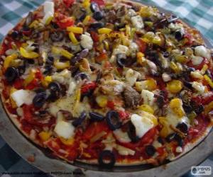 yapboz Pizza s olivami a paprika